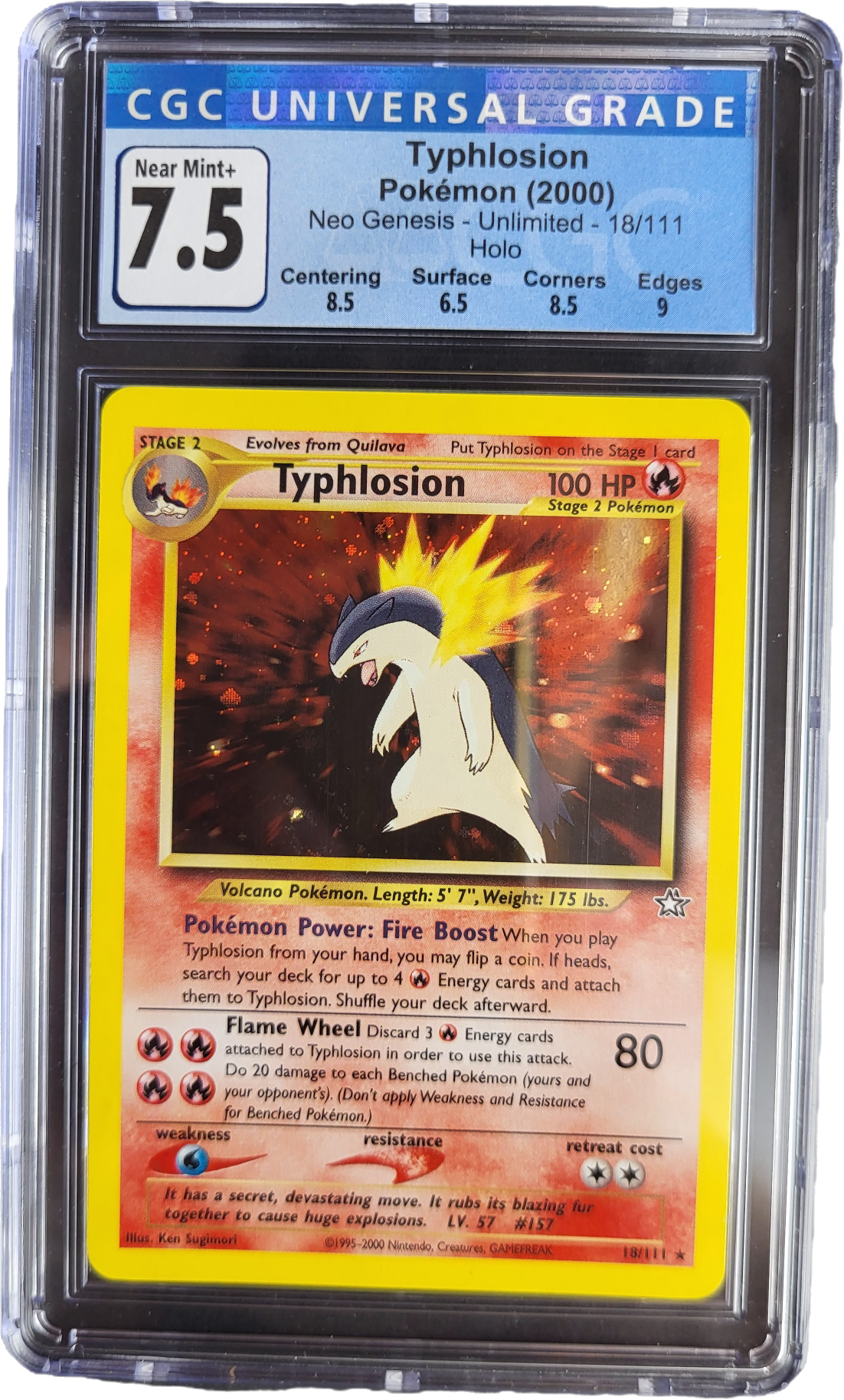 Typhlosion 18/111 - Neo Genesis Holofoil CGC 7.5