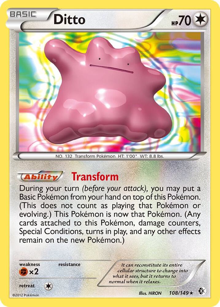 Ditto 108/149 – Boundaries Crossed Holo Rare Pokémon kaart kopen - Elite TCG Shop