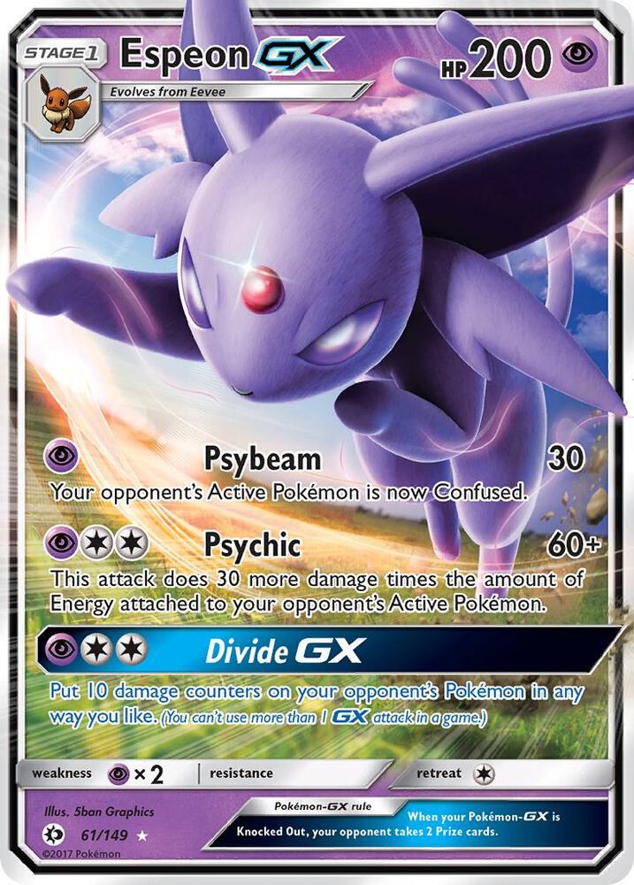 Espeon GX 61/149 – Sun & Moon Base Set Ultra Rare Holo Pokémon kaart kopen - Elite TCG Shop