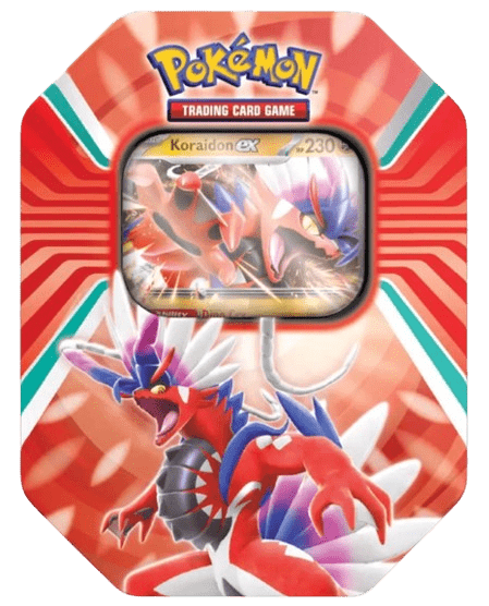 Pokémon Koraidon EX Verzamelkaarten Tin– Scarlet & Violet 2023 | Booster Packs + Promo Kaart Pokémon kaart kopen - Elite TCG Shop