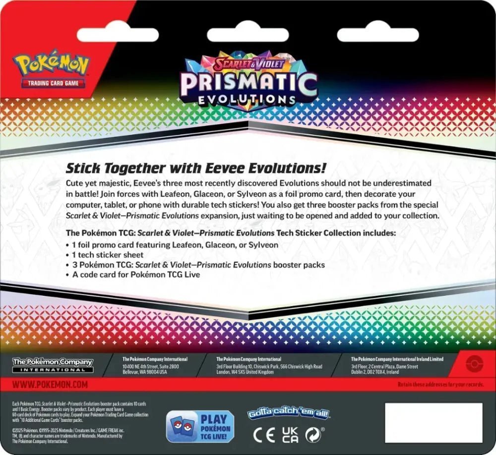 Pokemon Prismatic Evolution 3 Pack Blister TechSticker Collection Pokémon kaart kopen - Elite TCG Shop