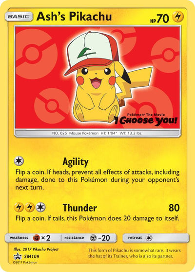 Ash's Pikachu SM109 - SM Promo