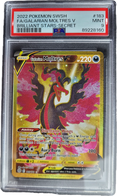 Galarian Moltres VSTAR - 183/172 - Brilliant Stars Gold Card PSA 9