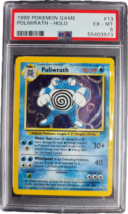 Poliwrath 13/102 - 1999 Base Set Holofoil PSA 6