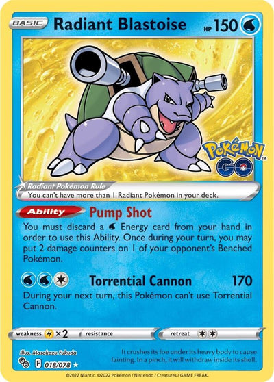 Radiant Blastoise 018/078 - Pokémon Go