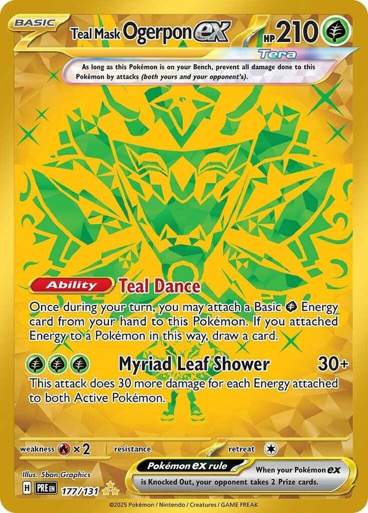 Teal Mask Ogerpon ex 177/131 - Prismatic Evolutions Gold Card