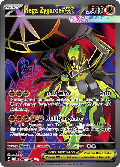 Mega Zygarde ex 104/088 - ME: Perfect Order