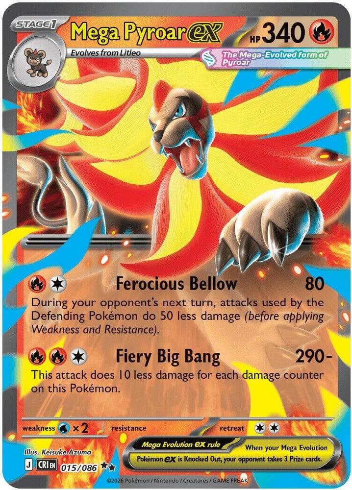 Mega Pyroar ex 015/086 - ME: Chaos Rising
