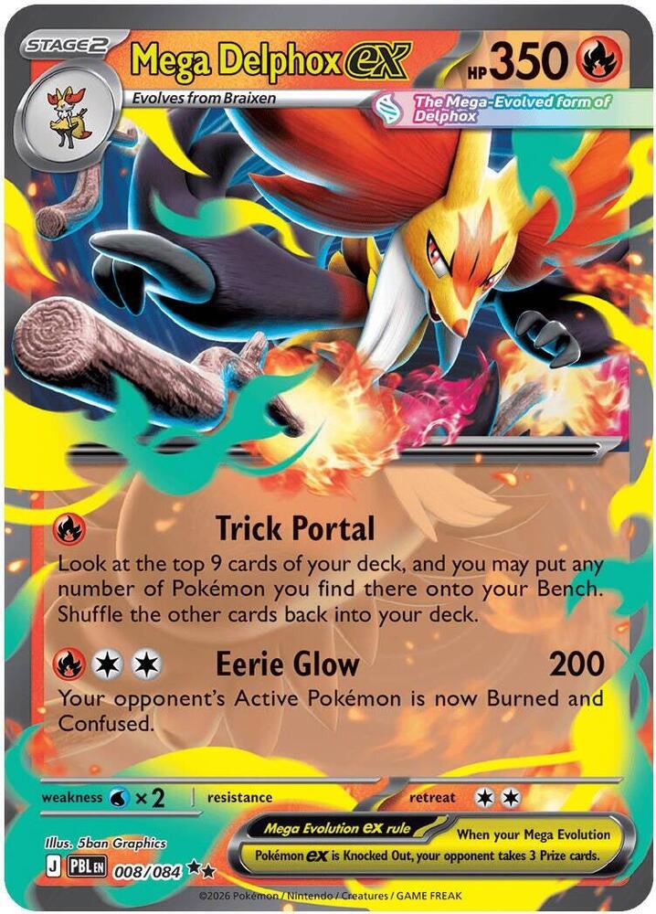 Mega Delphox ex 008/084  - ME: Pitch Black