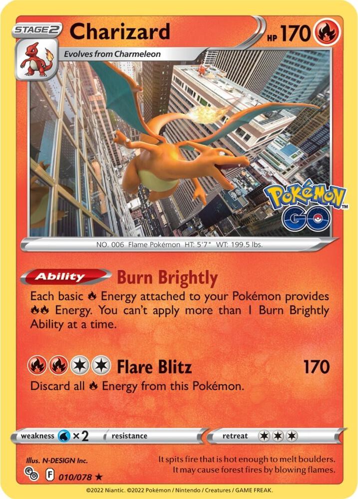 Charizard 010/078 - Pok'emon Go Holofoil Pokémon kaart kopen - Elite TCG Shop