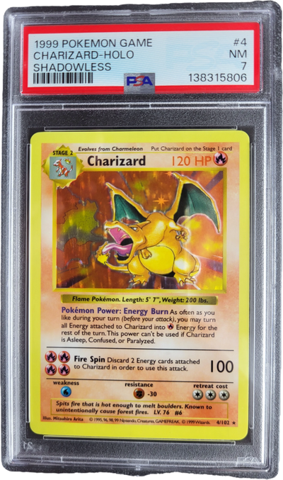 Charizard 4/102 - 1999 Base set Shadowless PSA 7