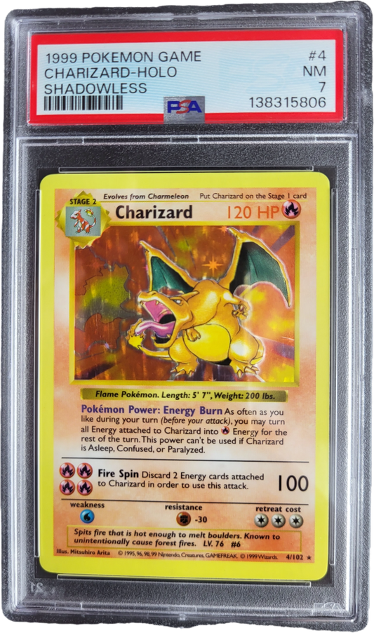 Charizard 4/102 - 1999 Base set Shadowless PSA 7 Pokémon kaart kopen - Elite TCG Shop
