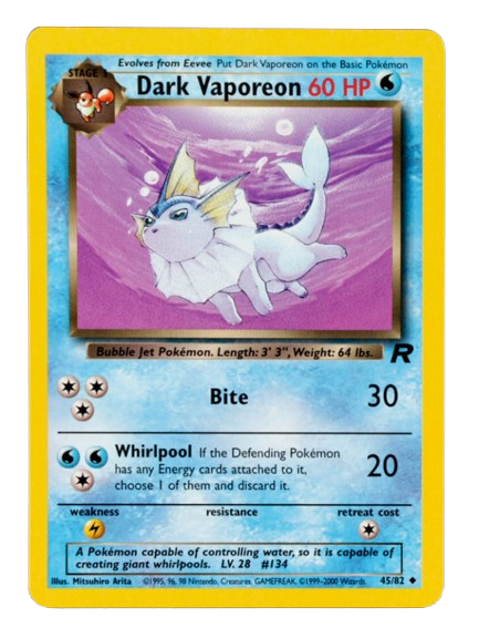 Dark Vaporeon 45/82 - Team Rocket Pokémon kaart kopen - Elite TCG Shop