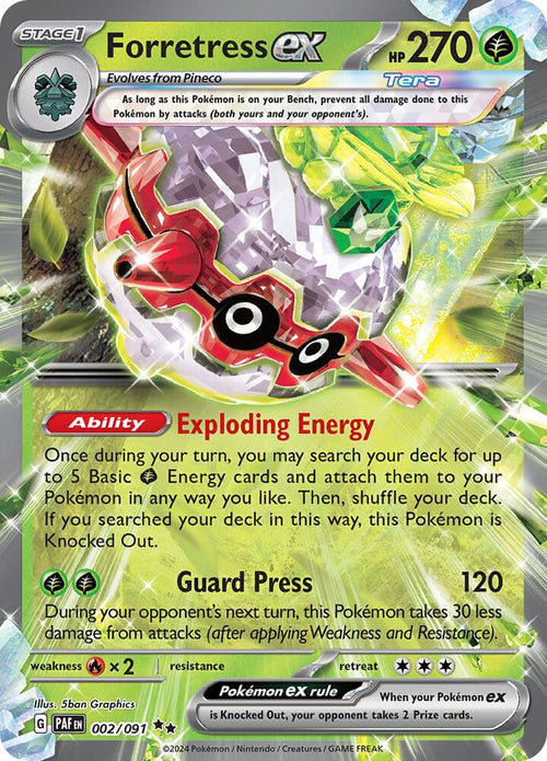 Forretress EX 002 - Paldean Fates