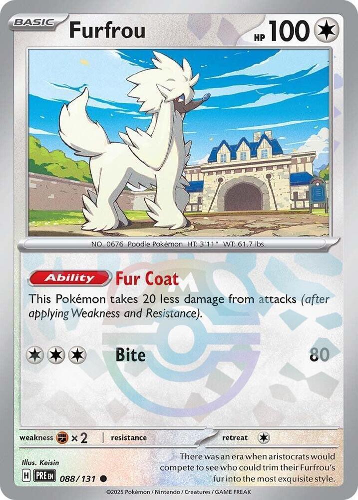 Furfrou 088/131 Master Ball Pattern - SV Prismatic Evolutions (PRE) Pokémon kaart kopen - Elite TCG Shop