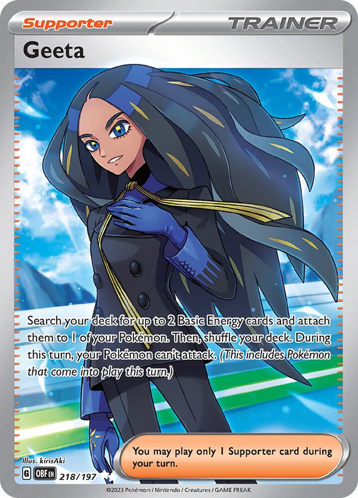 Geeta 218/197 - Obsidian Flames Full Art Pokémon kaart kopen - Elite TCG Shop