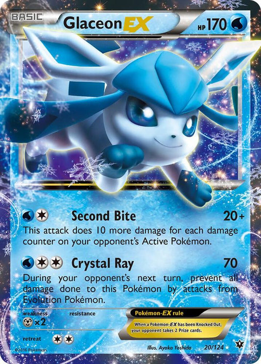 Glaceon EX 20/124 – Fates Collide Ultra Rare Holo Pokémon kaart kopen - Elite TCG Shop