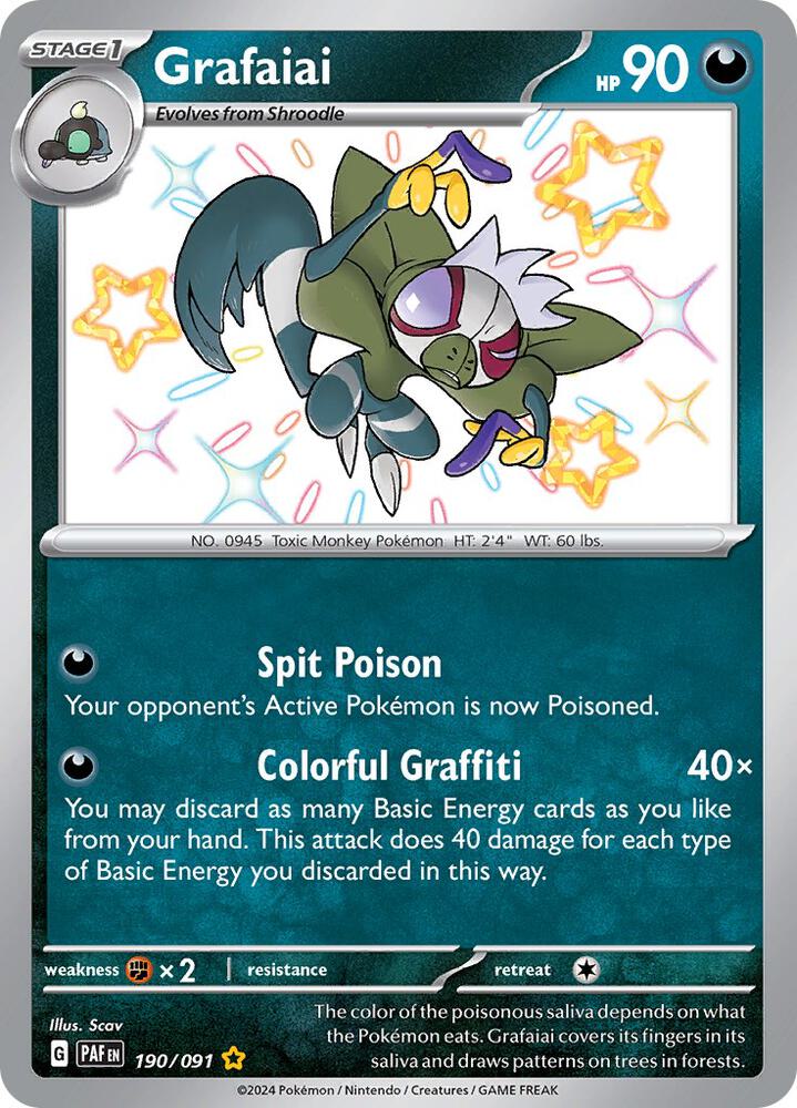Grafaiai 190/091 - Paldean Fates Pokémon kaart kopen - Elite TCG Shop