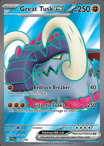 Great Tusk ex 230/198 - Scarlet & Violet Base Set Full Art