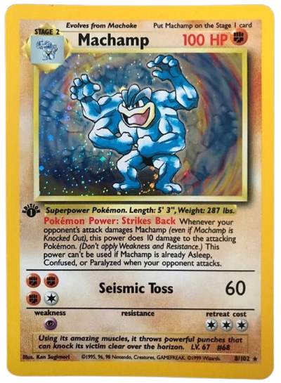 Machamp 1st edition  8/102 - Base Set Holofoil