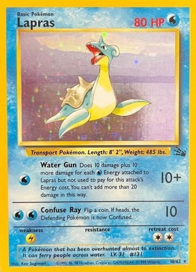 Lapras Holo Unlimited 10 - Fossil