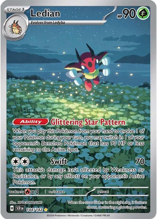 Ledian 144 - Stellar Crown Art Rare Pokémon kaart kopen - Elite TCG Shop