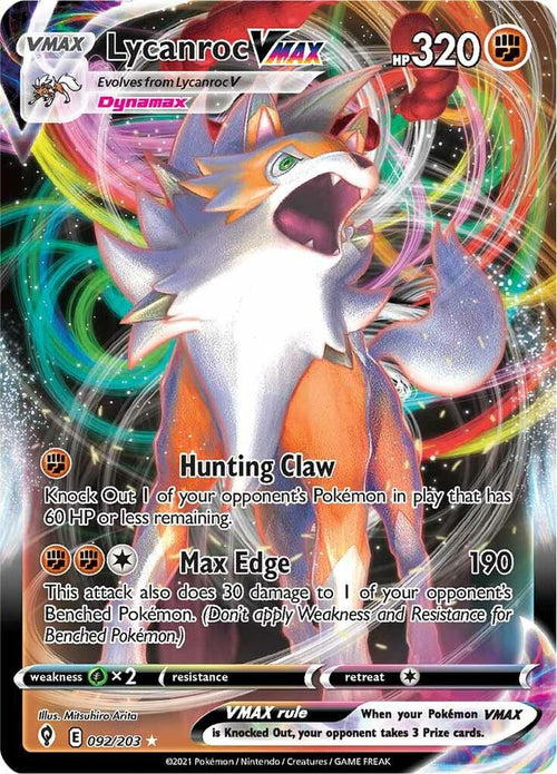 Lycanroc VMAX 092 - SWSH07: Evolving Skies
