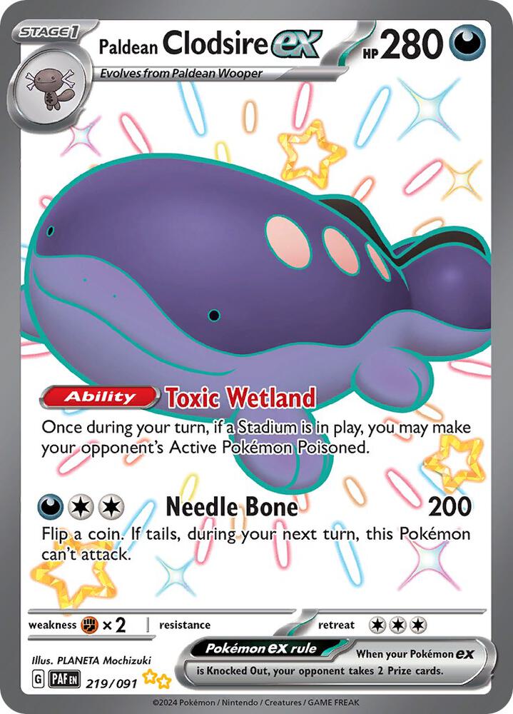 Paldean Clodsire EX 219 - Paldean Fates Full Art Pokémon kaart kopen - Elite TCG Shop