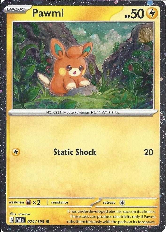 Pawmi Cosmos Foil 074/193 - Paldea Adventure Chest Pokémon kaart kopen - Elite TCG Shop