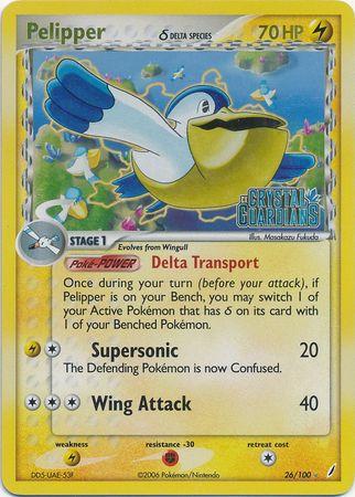 Pelipper 9Delta Species) 026 - Crystal Guardians Reverse Holofoil