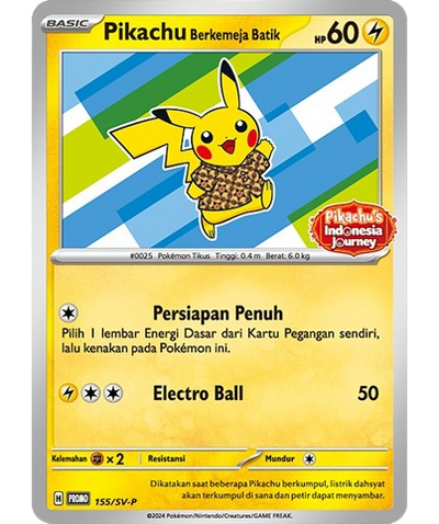 Pikachu Wearing a Batik Shirt (SV-P/ID 155) - Promo