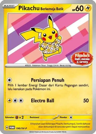 Pikachu Wearing a Batik Shirt (SV-P/ID 190) - Promo