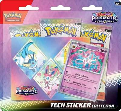 Pokemon Prismatic Evolution 3 Pack Blister TechSticker Collection
