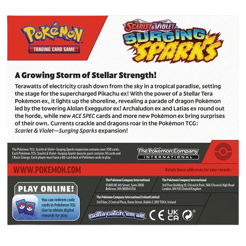 Pokemon Scarlet & Violet Surging Sparks Booster Box (36 packs) Pokémon kaart kopen - Elite TCG Shop