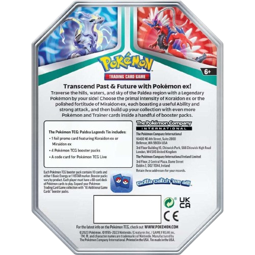Pokémon Paldea Legends Tin