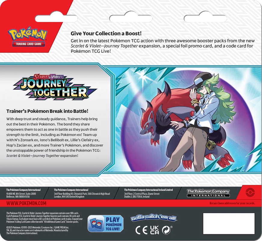 PoPokemon Journey Together 3 pack Blister Pokémon kaart kopen - Elite TCG Shop
