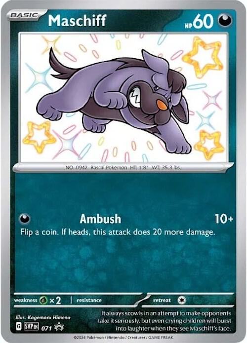 Shiny Maschiff 071 - Paldean Fates Pokémon kaart kopen - Elite TCG Shop