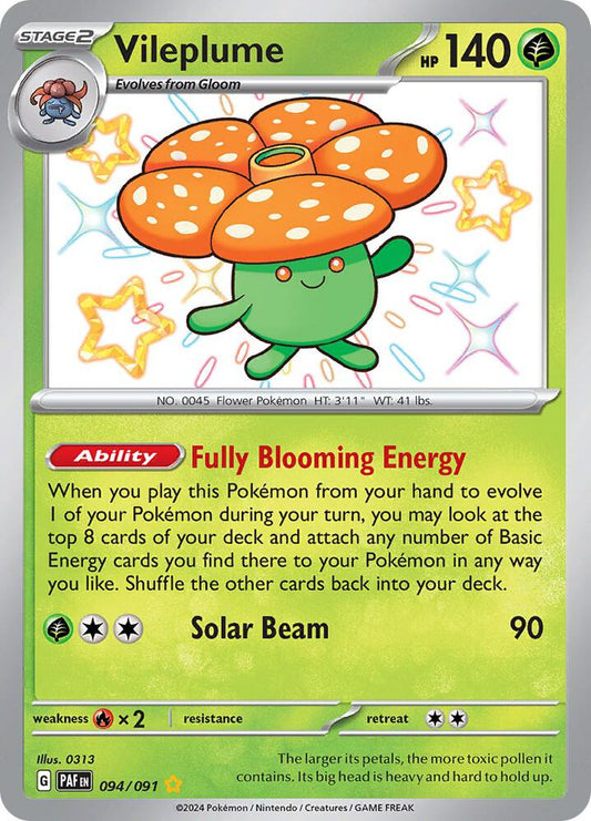Shiny Vileplume 094 - Paldean Fates Pokémon kaart kopen - Elite TCG Shop