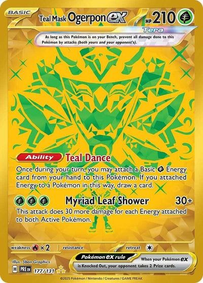 Teal Mask Ogerpon ex 177/131 - Prismatic Evolutions Gold Card