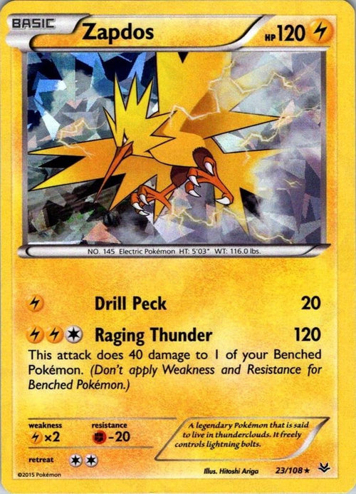 Zapdos Holo Ice Cracked - 23/108 XY Roaring Skies