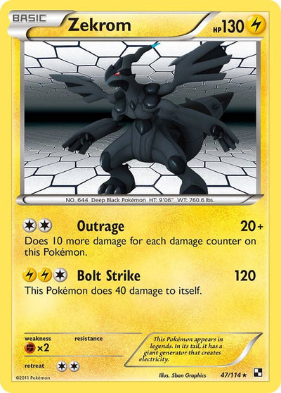 Zekrom Holo 47 - Black and White